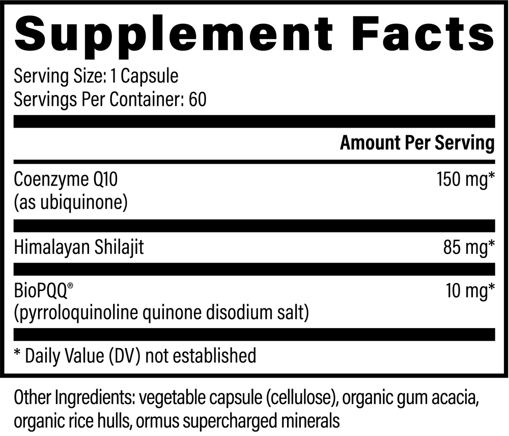 CoQ10 & BioPQQ® with Shilajit